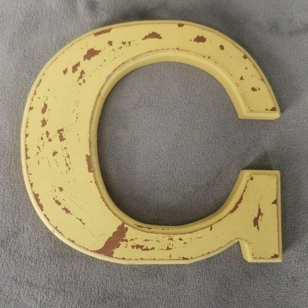 Phase 2 Distressed Wooden yellow Letter g Home Decoration wall decor standup